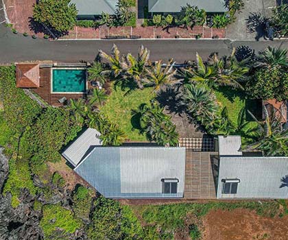 Vue du ciel de la Villa Océanides à Saint-Pierre