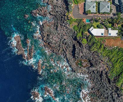 Vue du ciel de la Villa Océanides à Saint-Pierre